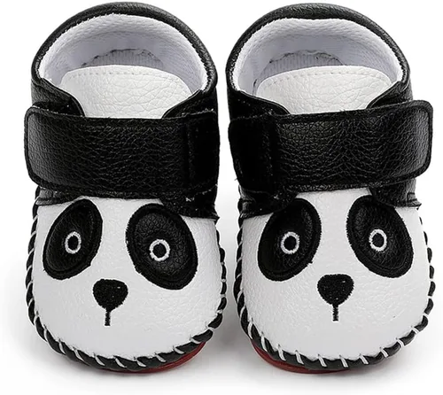 Vista 3 de HsdsBebe Baby Boys Girls Pu Leather Hard Bottom Walking Sneakers Toddler Rubber Sole First Walkers Infant Cartoon Slippers Crib Shoes