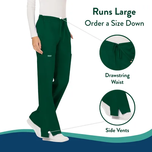 Vista 3 de Cherokee - Pantalones quirúrgicos elásticos Workwear Revolution WW120 para mujer, suaves y con cordón ajustable
