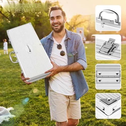 Vista 6 de ROMANTICIST Juego de 26 herramientas de parrilla de acero inoxidable, accesorios de parrilla de alta resistencia, regalos para hombres y papá, kit