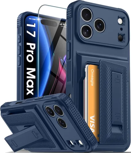 Vista 45 de Oneagle Funda tipo cartera para iPhone 16 Pro Max con tarjetero y soporte
