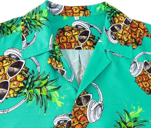 Vista 33 de Camisa hawaiana para hombre, con estampado floral, cómoda, con botones, casual, manga corta, ropa de playa para hombre