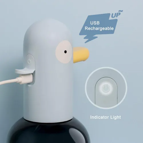 Vista 3 de Lindo dispensador de jabón – Dispensador automático de jabón de espuma de paloma para niños, baño, cocina, escuela, dispensadores de detergente