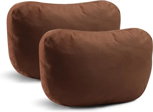 Vista 4 de 2 almohadas de cuello de automóvil para reposacabezas, para accesorios interiores de viaje y almohadas de apoyo de gamuza para la cabeza, almohada