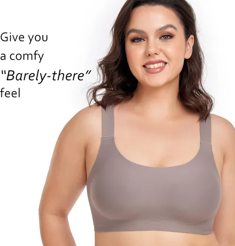 Vista 2 de Sujetadores suaves y sedosos para mujer, sin varillas, cobertura completa, brasier ultra cómodo, con extensor de brasier extra