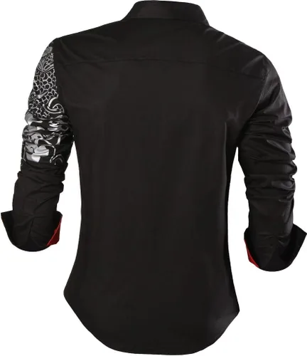 Vista 45 de JZS041, camisa de vestir de manga larga para hombre