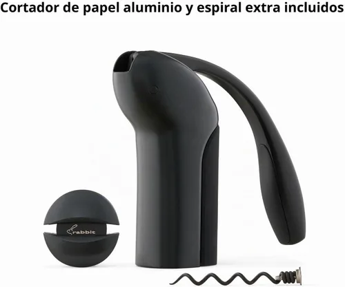 Vista 3 de Rabbit Sacacorchos de palanca vertical con cortador de lámina