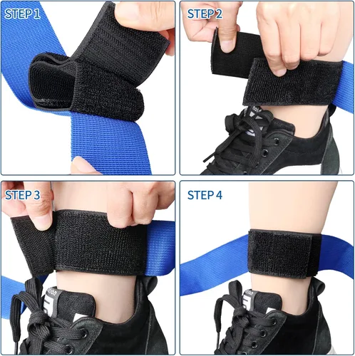 Vista 6 de Bandas de carreras de 4 patas, cuerda de amarre de carreras de 4 patas, colorida y duradera y firme elástica para niños y adultos, relevos