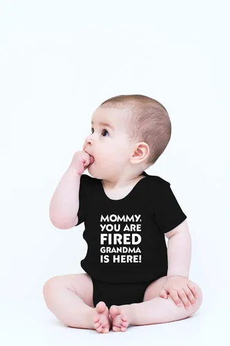 Vista 10 de CBTwear Mommy You Are Fired, Grandma Is Here - Ropa de bebé - Divertido traje de bebé para recién nacido para niños y niñas