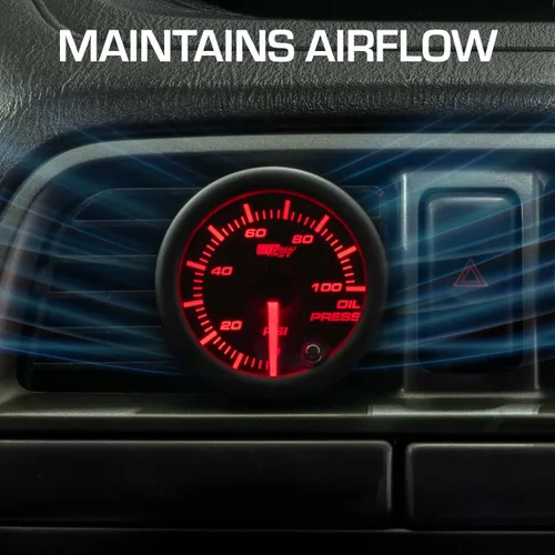 Vista 3 de GlowShift 2 cápsulas negras de ventilación de un solo calibre compatibles con Subaru Impreza WRX STI 2002-2004 – Plástico ABS – Soportes (2)
