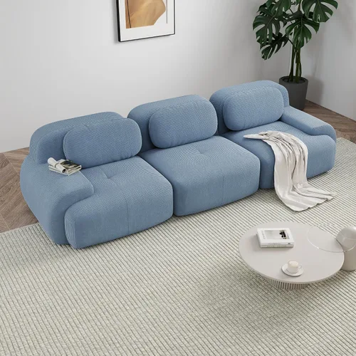 Vista 62 de Sofá sin hueso de 82 pulgadas, cómodo sofá cama de dos plazas, sofá comprimido con asiento profundo, sofá nube de pana para sala de estar