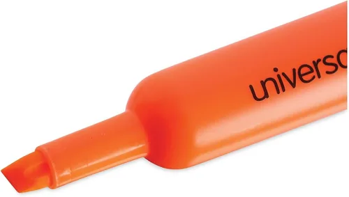Vista 6 de Universal 08863 - Resaltador de escritorio, punta de cincel, naranja fluorescente, docena