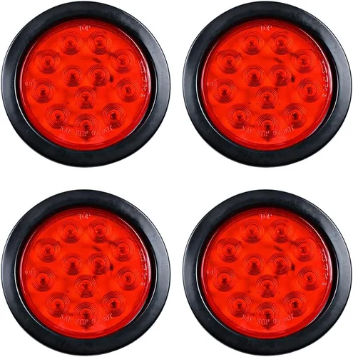 Vista 24 de Kit de tapones de cableado con cubierta de hule para luz trasera LED redonda de 4", 12 ledes, para RV, camioneta