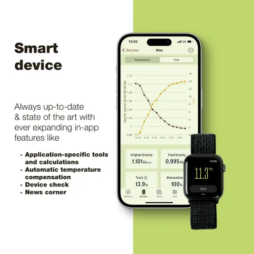 Vista 4 de EasyDens - Hidrómetro digital de Anton Paar - Habilitado para Bluetooth para una medición precisa de alcohol, azúcar y extractos Probador rápido