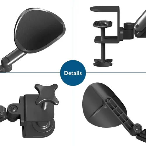 Vista 9 de BONTEC Reposabrazos ajustable para escritorio, almohadilla ergonómica para codo, soporte de brazo de escritorio giratorio de 360° y extensible