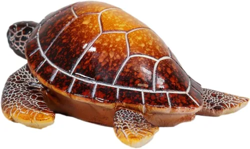 Vista 6 de Ebros Gift Océano náutico Coloridos tonos de concha roja gigante tortuga marina nadando Bobblehead Figurita 6 pulgadas de largo, tortugas reptiles