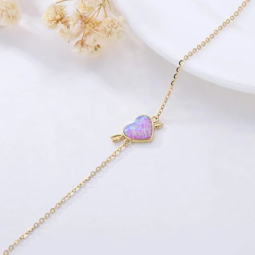 Vista 3 de WSX Solid 14k SunflowerHeart Charm Bracelet for Women Girls Charm Bracelets Gifts for Her Graduation Birthday Valentine