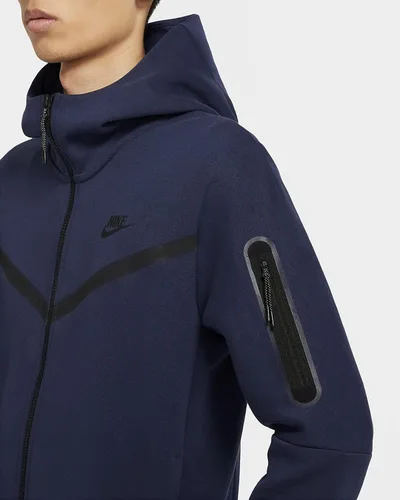 Vista 2 de Nike Sportswear Tech Suéter con capucha de vellón con cremallera completa, Azul Patchwork, XL