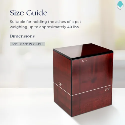 Vista 3 de GetUrns Caja conmemorativa de urna de cremación de cereza pequeña grabada personalizada para cenizas (gloria americana)