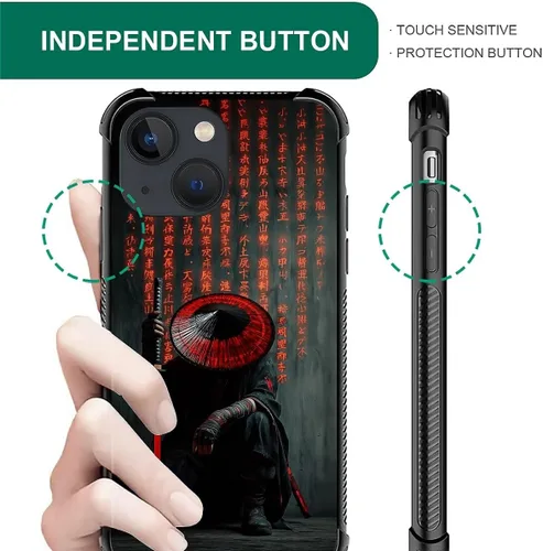 Vista 4 de Funda compatible con iPhone 14 Plus, patrón Samurai para niños y hombres, TPU suave, antiarañazos, a prueba de golpes, para iPhone 14 Plus de 6.7