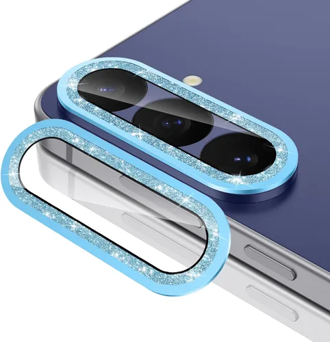 Vista 115 de Casetego Protector de lente de cámara para Galaxy Z Fold 8, [Diseño de purpurina mejorado], [Fuerte adherencia], lente de vidrio templado 9H negro