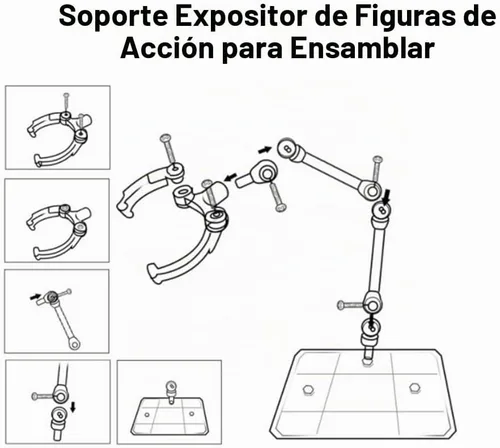 Vista 7 de 5 soportes para figuras de acción, soporte transparente para figuras de acción de montaje con base de muñeca, soporte de soporte compatible