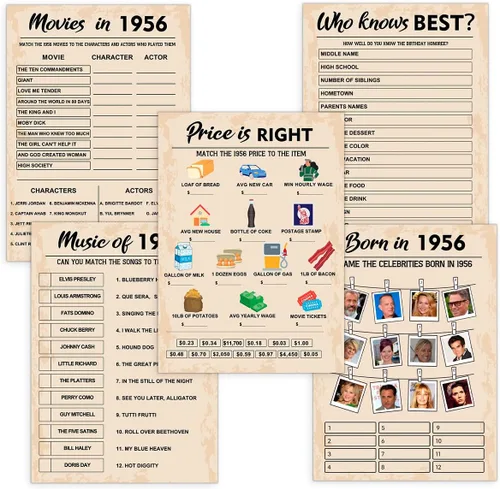 Vista 13 de QUPT Juegos de Fiesta de 30 Cumpleaños, Conjunto de 2 Actividades para 15 Invitados, Paquete de Juegos Nacidos en 1996, Suministros de Fiesta