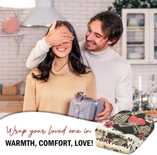 Vista 2 de GEEMBI Regalos de aniversario para parejas para mujeres y hombres, manta de forro polar para sofá cama de 50 x 60 pulgadas, regalo de aniversario