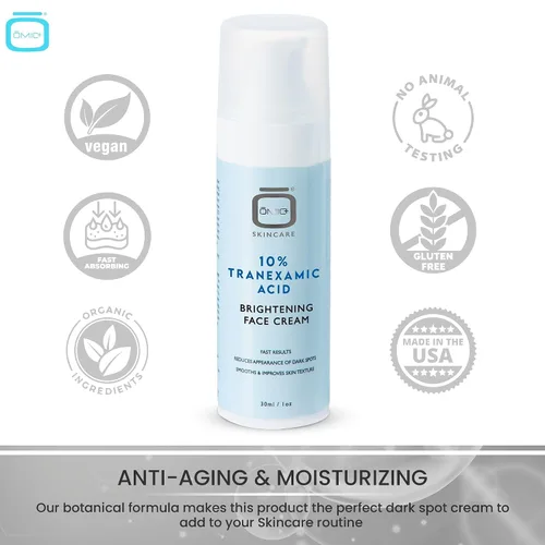 Vista 8 de OMIC Crema 10% de ácido tranexámico – 1 onza líquida / 1.0 fl oz – Crema iluminadora de la piel, reduce la apariencia de manchas oscuras, hidratante