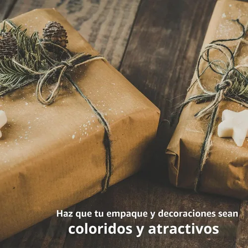 Vista 3 de Cinta de papel de rafia para envolver regalos/decoración de bricolaje, 328 pies 1 rollo (verde oscuro)
