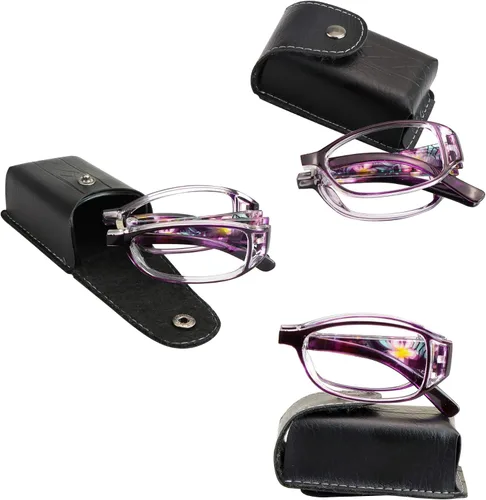 Vista 15 de VisionGlobal 3 pares de lentes de lectura/gafas de sol plegables con lente de bloqueo de luz azul, gafas plegables compactas para mujer, Chilling 2