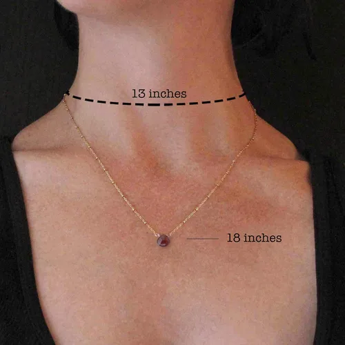 Vista 11 de Collar con colgante de piedra natal con piedra preciosa genuina, relleno de oro de 14 quilates, 18 pulgadas