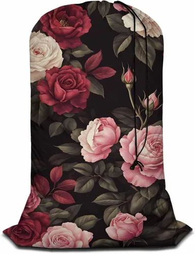 Vista 18 de Swono Bolsa de lavandería extra resistente, diseño de hada de mariposa, diseño de flores de caricaturas, extra resistente, bolsa de ropa sucia