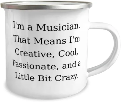 Vista 2 de Gag Musician Gifts, I'm a Musician. That Means I'm Creative, Inspire Birthday 12oz Camper Mug For Men Women From Coworkers, Unique gift ideas