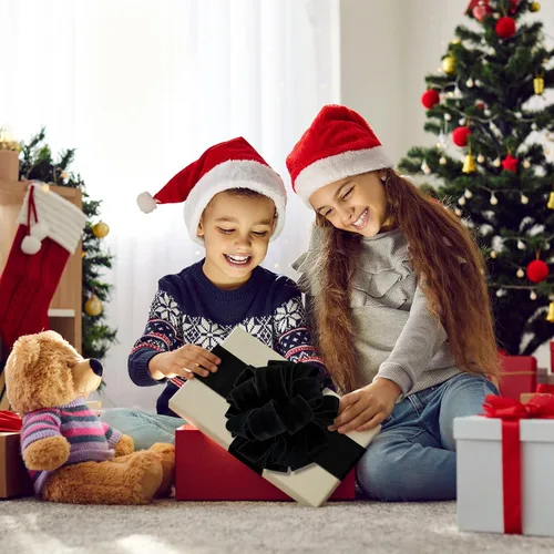 Vista 3 de Cinta de terciopelo de Navidad de 100 yardas, cinta ancha de Navidad con cable, cinta de Navidad para exteriores, impermeable, envoltura
