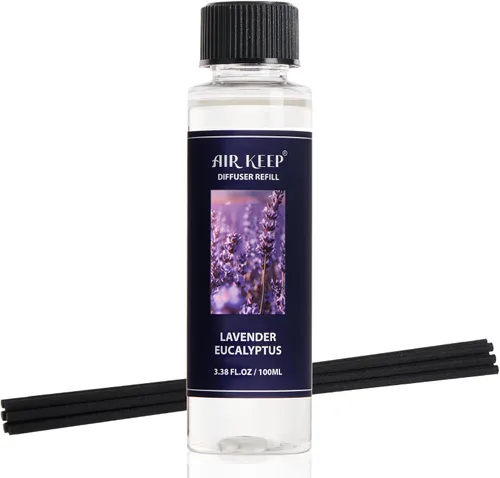 Vista 26 de Airkeep Juego de difusor de varillas – 3.38 onzas líquidas (3.4 fl oz), difusor de aroma de bambú para el hogar, incluye 8 varillas difusoras