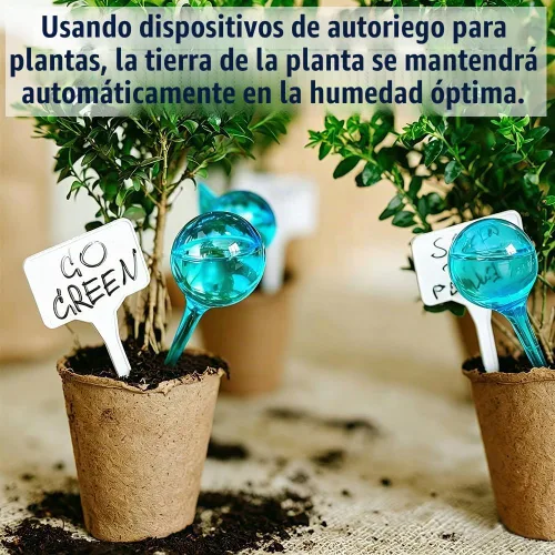 Vista 7 de Globo de riego automático para plantas, 6 estacas de riego automático de plantas, sistema de bulbo de riego automático de plantas, dispositivo
