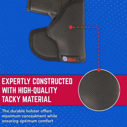 Vista 5 de DESANTIS The Nemesis - Funda de bolsillo ambidiestro negro Kahr PM9, PM40, MK9, MK40, nailon grande