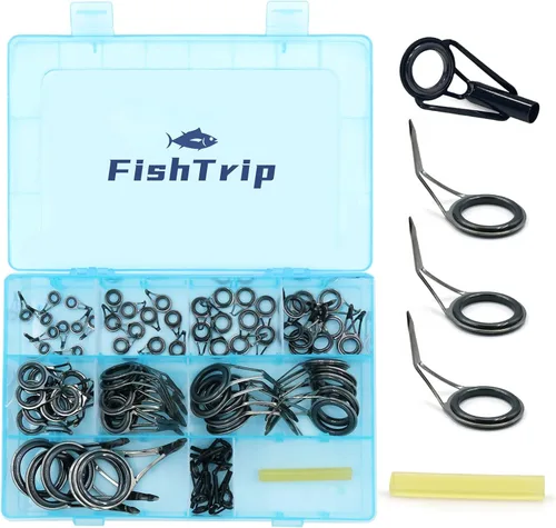 Vista 8 de FishTrip Kit de reparación de caña de pescar 40 y 85 piezas Kit de reparación de puntas de caña de pescar Kit de reparación de punta de caña