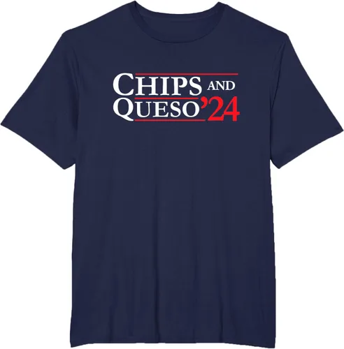 Vista 18 de Novedad 2024 Campaña electoral '24 Chips and Queso T-Shirt, Azul / Patchwork, S Azul Marino