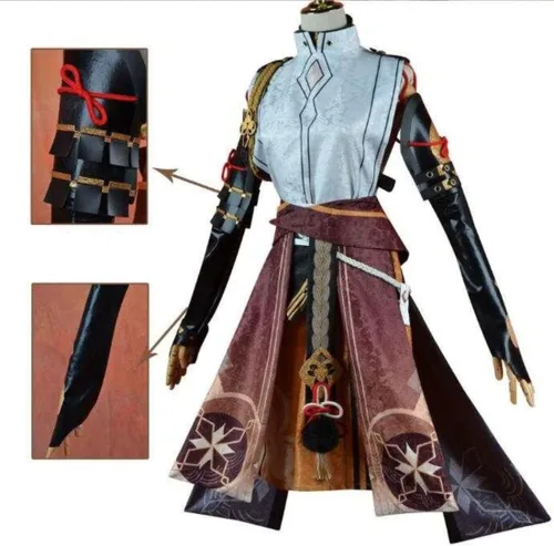 Vista 2 de Cosplay Life Genshin Impact - Disfraz completo de anime RPG con peluca para cosplay, disfraz de Halloween para adulto unisex