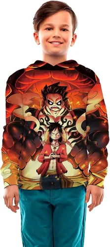 Vista 3 de Kcnaroiy Sudaderas con capucha de anime de Luffy Zoro Kid Law de una pieza, regalo de anime