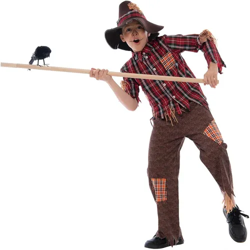 Vista 8 de Snailify Disfraz de espantapájaros para niños, disfraz de cosplay lindo de Halloween