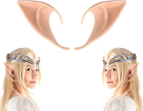 Vista 16 de Orejas de elfo Pixie de hadas para cosplay, disfraz de fiesta, accesorios de mascarada para Halloween, Navidad (2 pares)