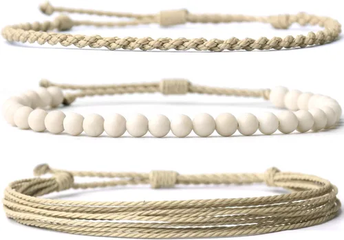 Vista 49 de Pulsera curativa hecha a mano con cuentas de piedra natural, regalo para hombres, pulsera de cuerda ajustable