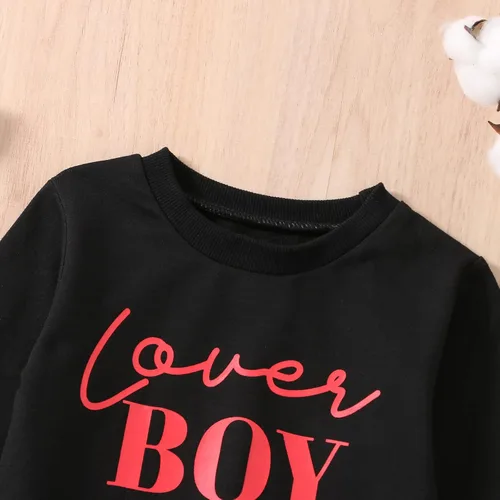 Vista 4 de Sudadera con cuello redondo para el día de San Valentín para bebé, niña, niño, para el día de San Valentín