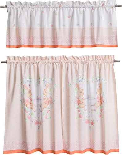 Vista 73 de Maison d' Hermine Juego de cortinas de cocina para ventanas, juego de cortinas de cocina 100% algodón, cenefas para el hogar [2 niveles