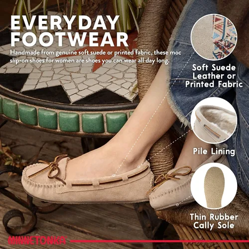 Vista 4 de Minnetonka - Pantuflas Cally de pelo sintético para mujer