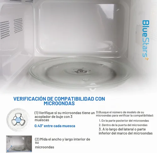 Vista 5 de Placa de vidrio para microondas BlueStars de 10.6"/27cm [Actualizado 2025] - Reemplaza WB48X21336 BT-3112 - Compatible con microondas Panasonic