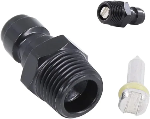 Vista 4 de Adaptador de enchufe de desconexión rápida de 0.315 in, rosca macho NPT de 1/8 pulgadas, accesorios de adaptador Foster PCP Airsoft, cobre chapado