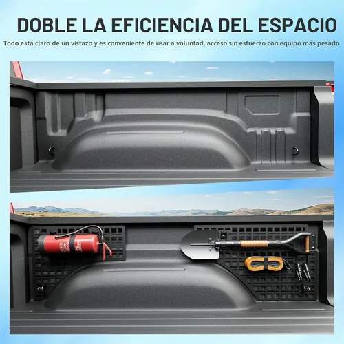 Vista 3 de SZYANG Panel Molle Lateral de Cama de 5.7 Pies Compatible con Sistema de Panel Molle de Cama de Camión RAM 1500 19-25 Sistema de Repuesto